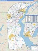 New Castle, De Carrier Route Wall Map